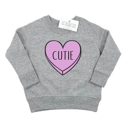 CUTIE CANDY HEART KIDS SWEATSHIRT