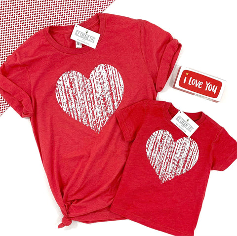 HEART TEE - KID & ADULT SIZES