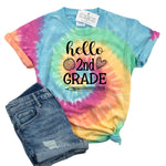 HELLO 2ND GRADE RAINBOW TIE DYE SHIRT