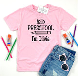 PERSONALIZED PRESCHOOL TEE - PINK