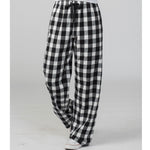 BLACK & WHITE BUFFALO PLAID FLANNEL PAJAMA PANTS - ADULT - Ice Cream Life