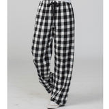 BLACK & WHITE BUFFALO PLAID FLANNEL PAJAMA PANTS - ADULT - Ice Cream Life