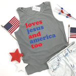 JESUS AND AMERICA ADULT TANK