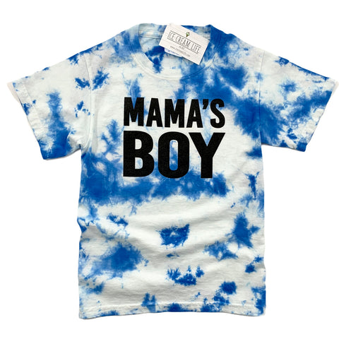 MAMA'S BOY BLUE TIE DYE SHIRT - YOUTH