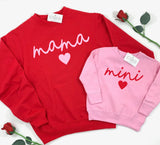 MAMA HEART SWEATSHIRT - RED