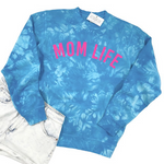 MOM LIFE TURQUOISE TIE DYE SWEATSHIRT