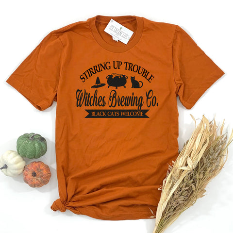 WITCHES BREWING CO ADULT TEE - AUTUMN